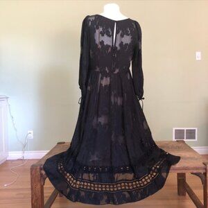 Boho Black lace Cutout Party Dress -- Meave (Anthropologie) -- size 12